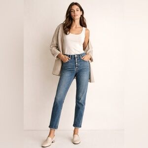 NWT J.Crew Premium Edition Slim Boyfriend Jeans 26 Medium Wash Button Fly Denim